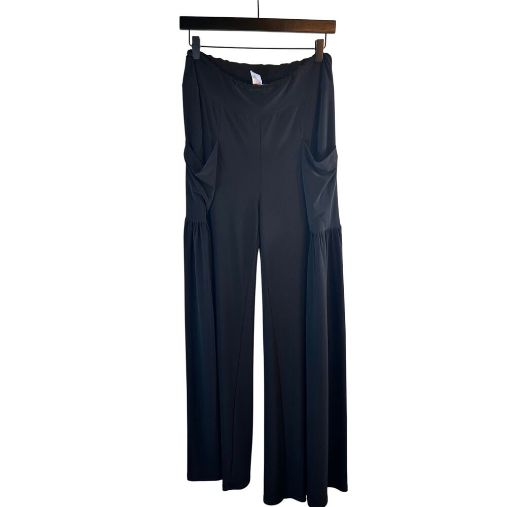 Sea & Anchor Black Wide-Leg Pants Size Large  Pockets Y2K Lounge